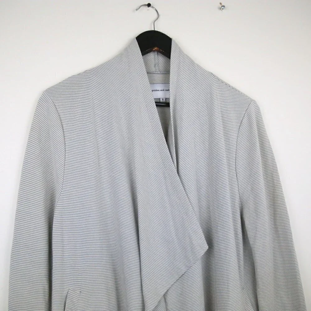CUPCAKES AND CASHMERE Striped Drapery Open Front Cardigan - Picture 2 of 5